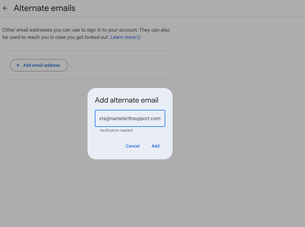 Add an Alternate Email Address Adding Alternate Email