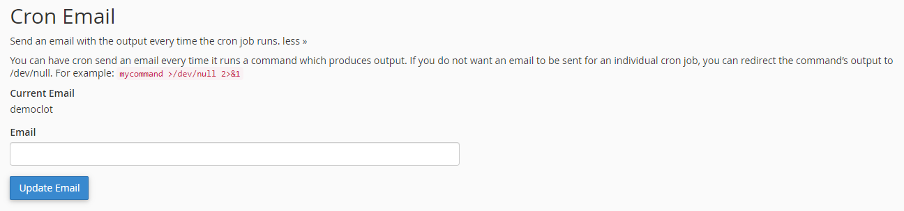 Email Notifications for Cron Jobs Setting email notifications for cron jobs in cPanel