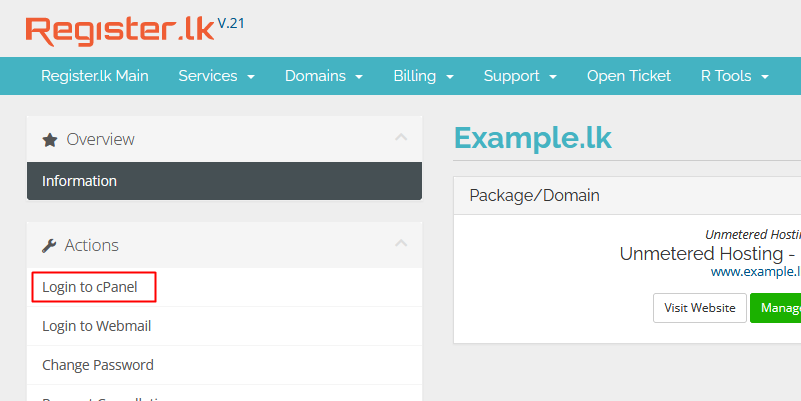 Login to cPanel Login to cPanel