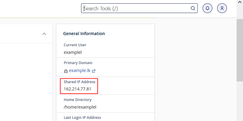 Enter your shared IP Enter your shared IP
