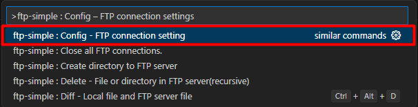 Open FTP Simple Config in VS Code Opening FTP Simple Config in Visual Studio Code