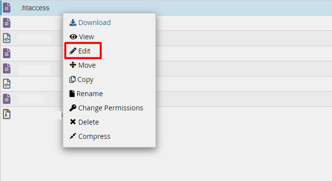 Editing the .htaccess File Editing .htaccess File