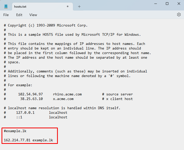 Editing the Hosts File on Windows