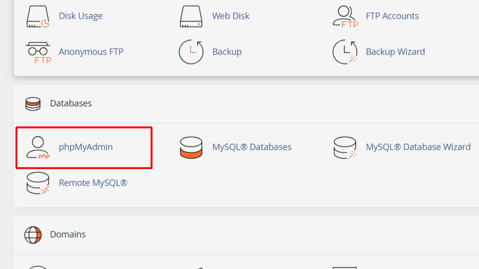 Accessing phpMyAdmin through cPanel Accessing phpMyAdmin through cPanel
