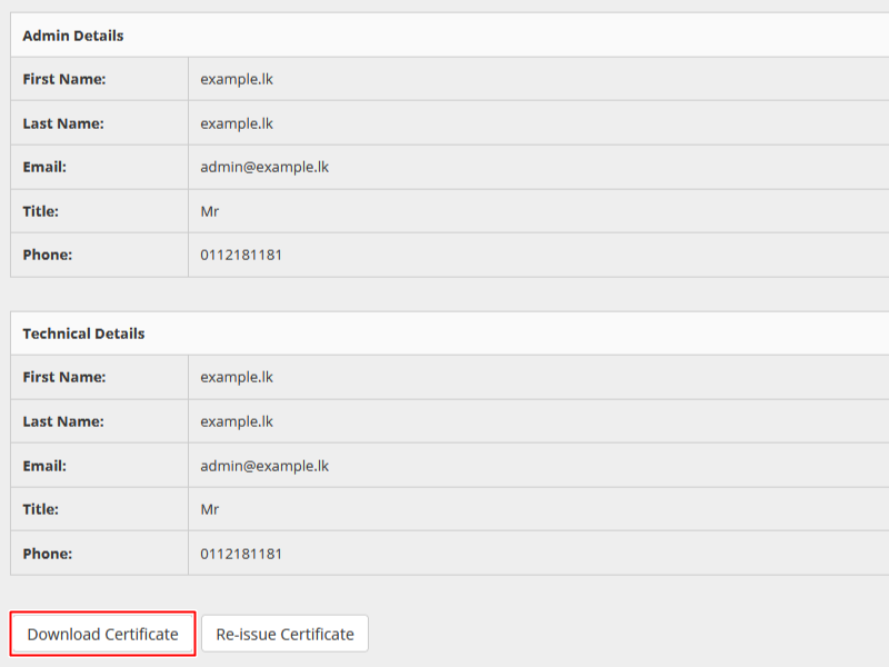 Click on the 'Download Certificate' button Click on Download Certificate button