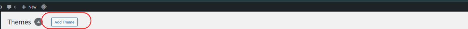 Add New Theme button in WordPress dashboard
