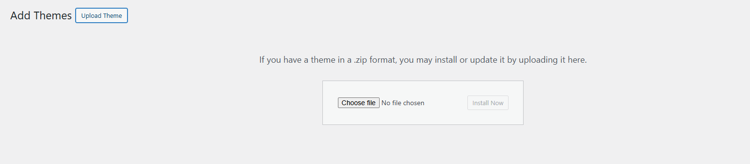 Upload Theme option in WordPress