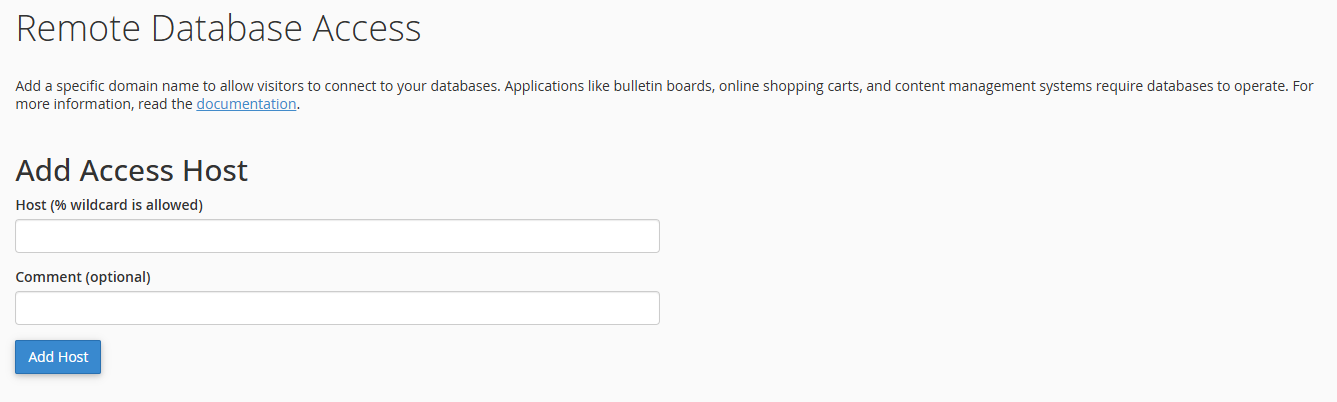 Enabling Remote Database Access in cPanel Enabling Remote Database Access in cPanel