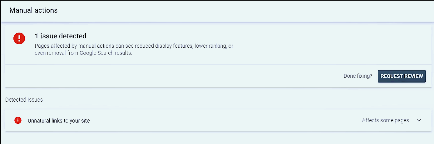 Manual Actions Issue Detected in Google Search Console Manual actions issue detected in Google Search Console