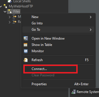 Connecting to FTP server in Eclipse